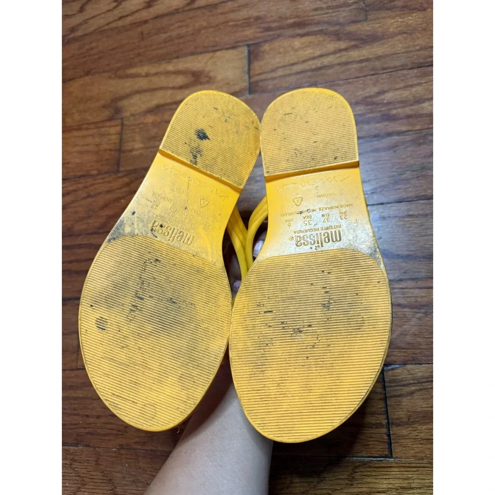 Melissa x Salinas Yellow‎ Jelly Knotted Strappy Slide Sandals Vegan Womens 6